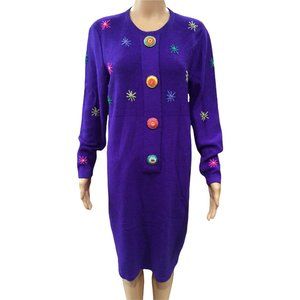 Vintage 80s Steve Fabrikant Santana Knit Dress MINT CONDITION S/M